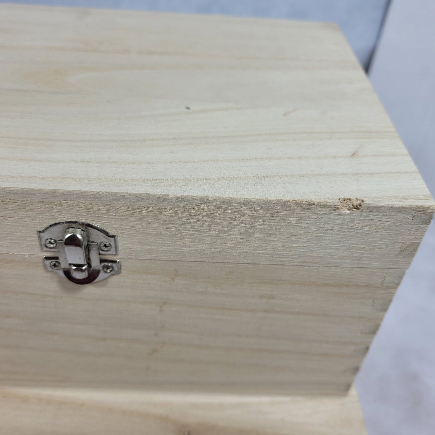 Seconds Slightly Imperfect Wooden Box With Hinged Lid Treasure Memory Chests Storage Metal Clasps - Choose Size