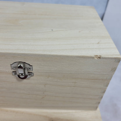 Seconds Slightly Imperfect Wooden Box With Hinged Lid Treasure Memory Chests Storage Metal Clasps - Choose Size