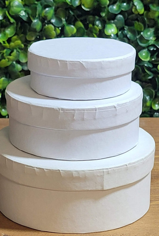 Set Of 3 Mini Gift Boxes White Paper Mache Paint Personalise - Home - Crafts