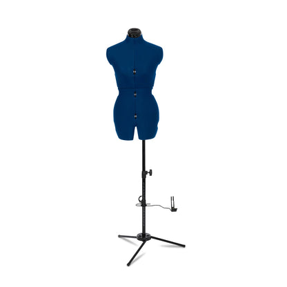 Sew Deluxe Small Dress Form - Adjustable Mannequin with Blue Fabric & Tripod Stand - Home - Crafts