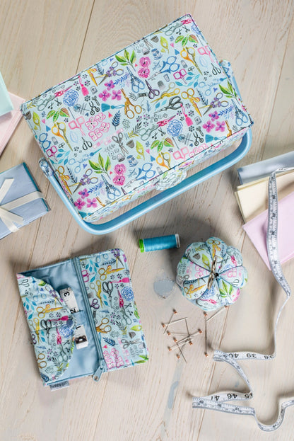 Sewing Scissors Sewing Kit - Scalloped Fold - Over Case with Zip Compartment - Home - Crafts