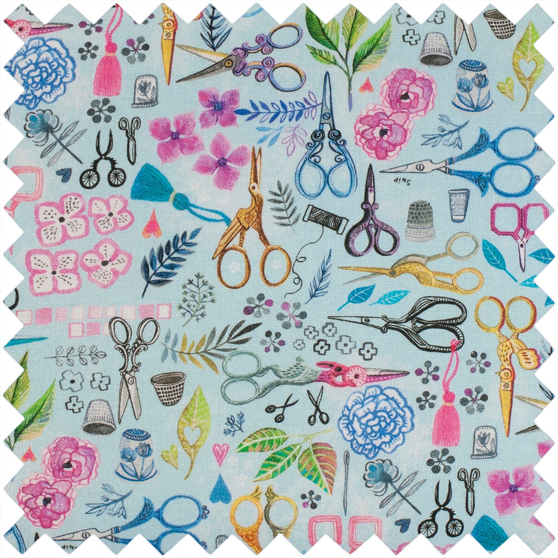 Sewing Scissors Sewing Kit - Scalloped Fold - Over Case with Zip Compartment - Home - Crafts