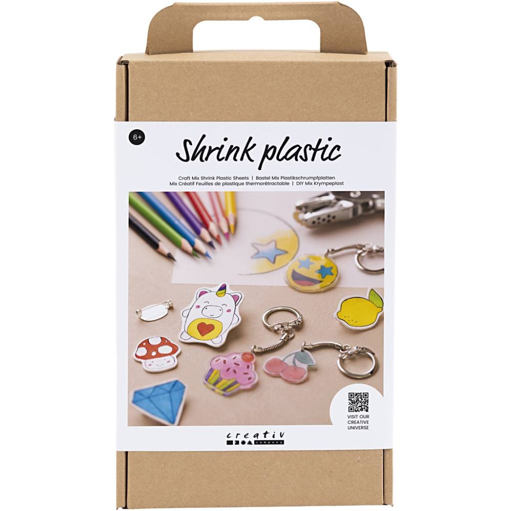 Shrink Plastic Accessories Kit - Create Keyrings & Brooches with Coloured Pencils - Home - Crafts