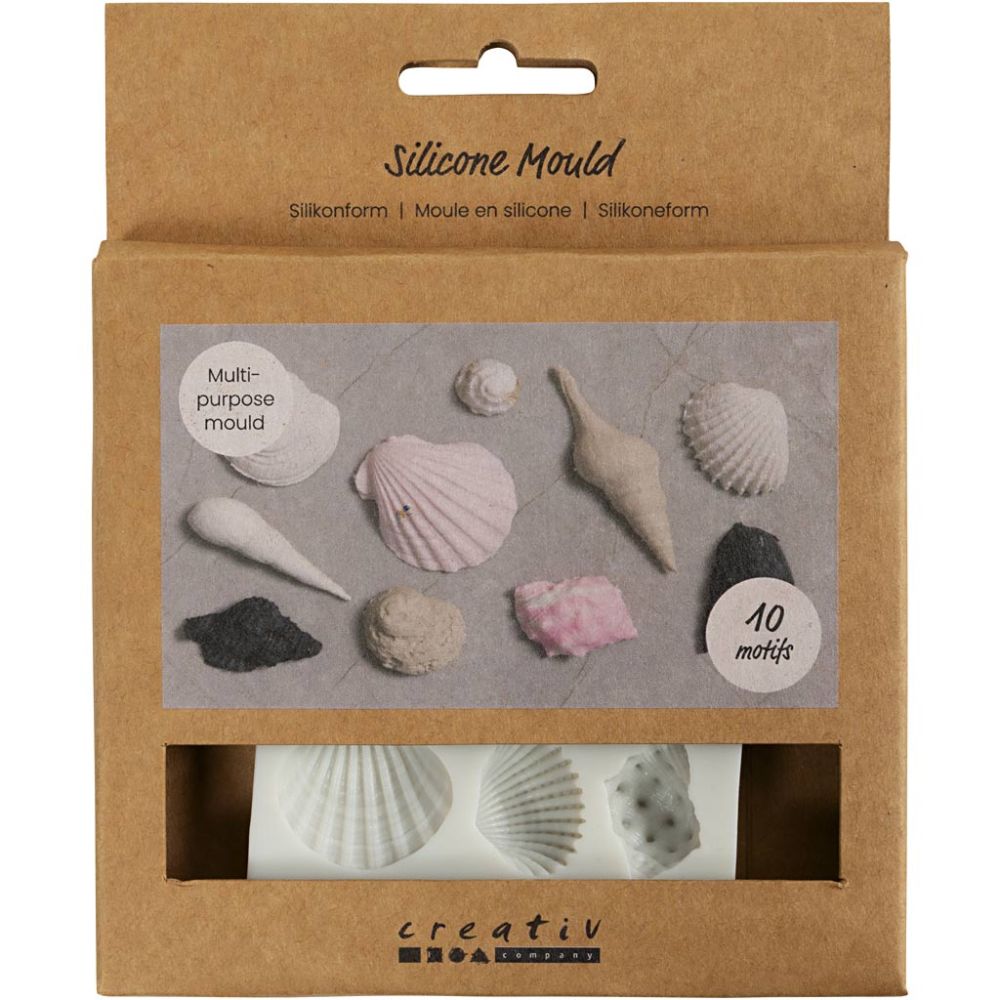 Silicone Mould - Conch & Shells Motif - For Jewellery, Soap & Resin Casting - 1 - 2.8cm - Home - Crafts