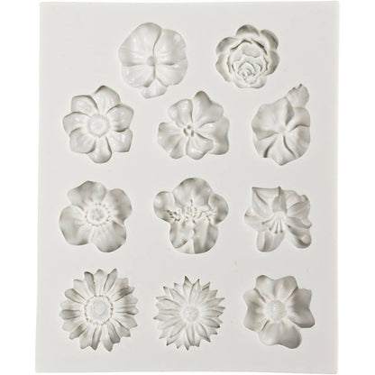 Silicone Mould - Daisies Motif - For Jewellery, Soap & Resin Casting - 2 - 2.5cm - Home - Crafts