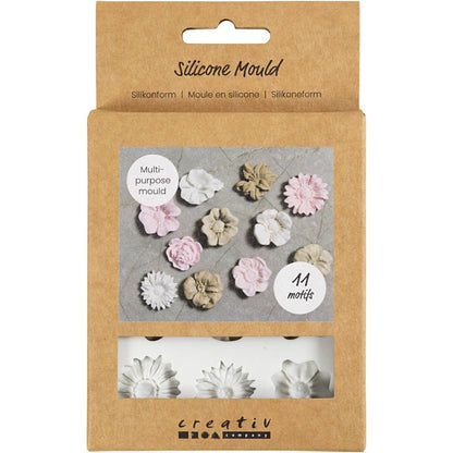 Silicone Mould - Daisies Motif - For Jewellery, Soap & Resin Casting - 2 - 2.5cm - Home - Crafts