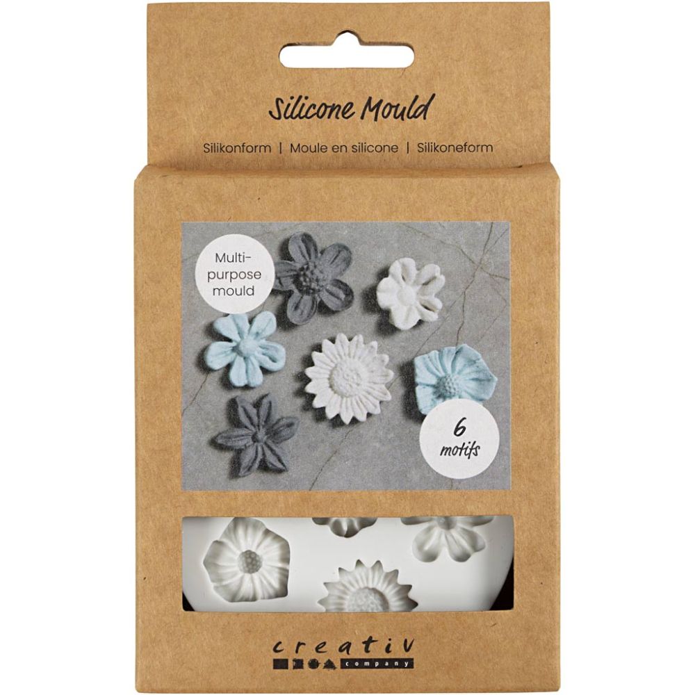 Silicone Mould - Flower Motif Set - For Jewellery, Soap & Resin Casting - 1.5 - 2.5cm - Home - Crafts