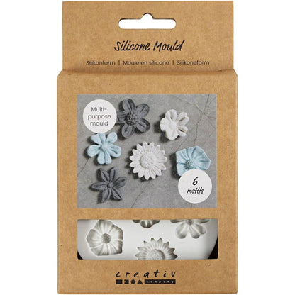 Silicone Mould - Flower Motif Set - For Jewellery, Soap & Resin Casting - 1.5 - 2.5cm - Home - Crafts