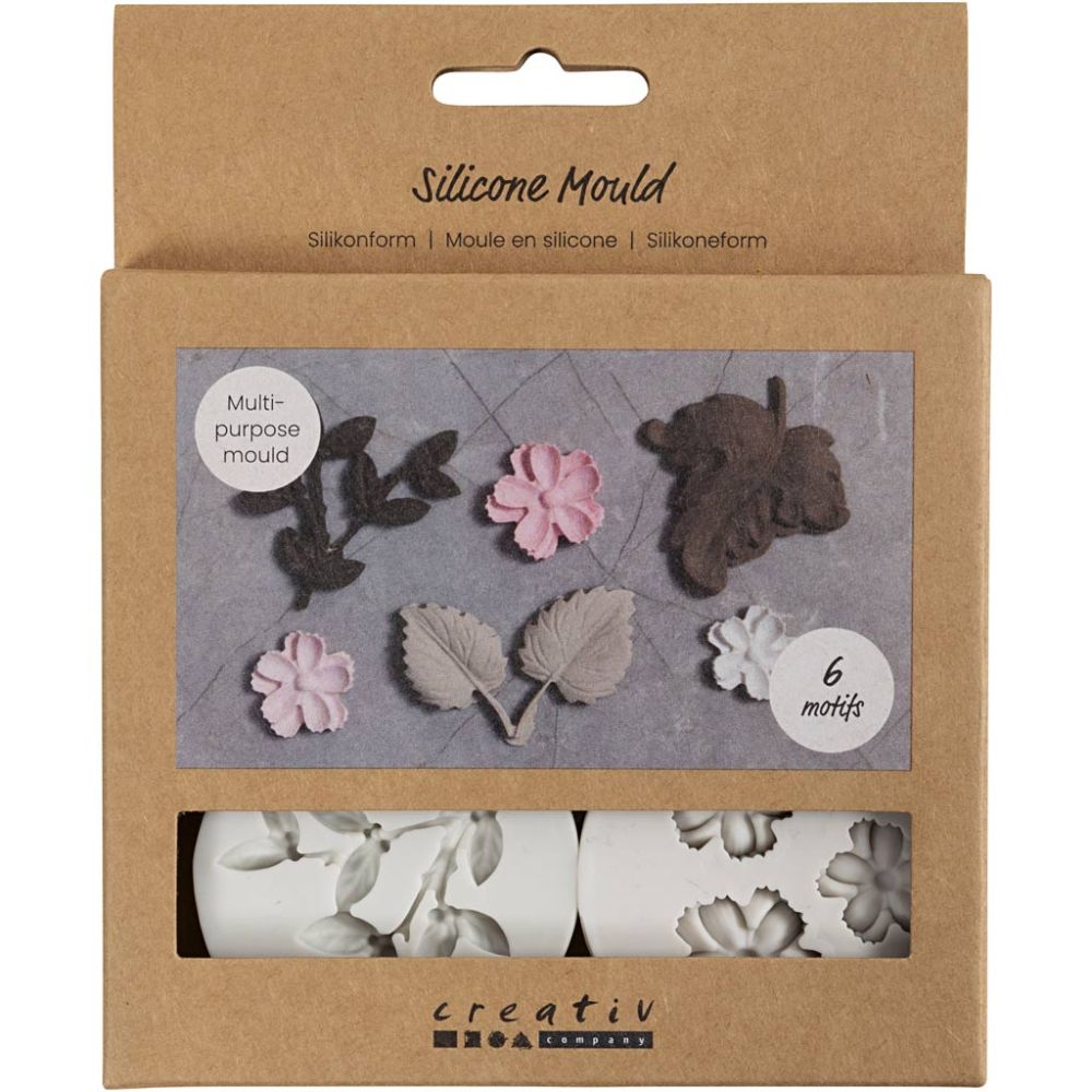 Silicone Mould - Leaves & Flowers 4pc Set - For Resin, Soap, Wax & Clay Casting - Home - Crafts