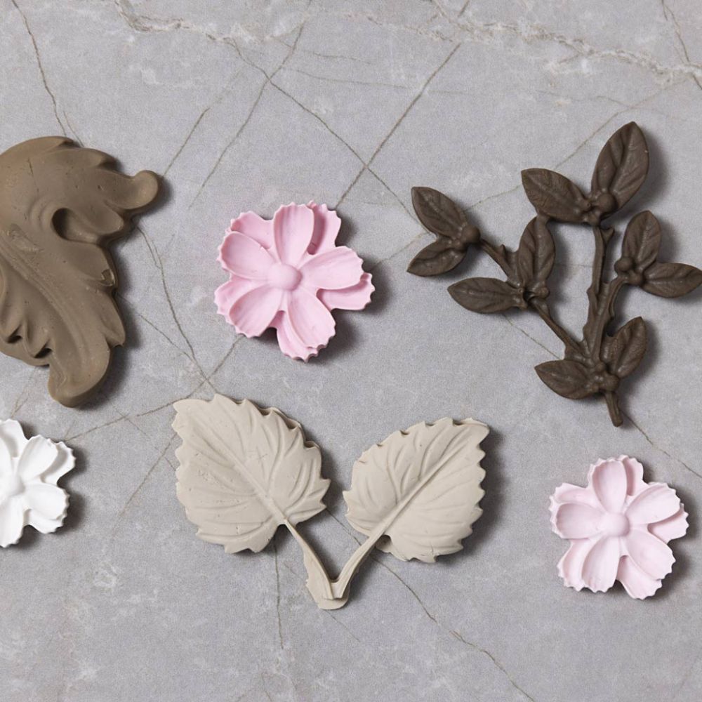 Silicone Mould - Leaves & Flowers 4pc Set - For Resin, Soap, Wax & Clay Casting - Home - Crafts