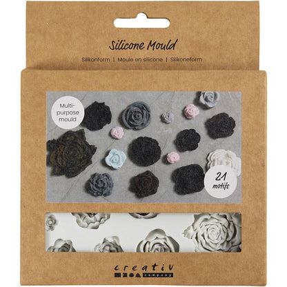 Silicone Mould - Roses Motif Set - For Jewellery, Soap & Resin Casting - 0.8 - 4cm - Home - Crafts