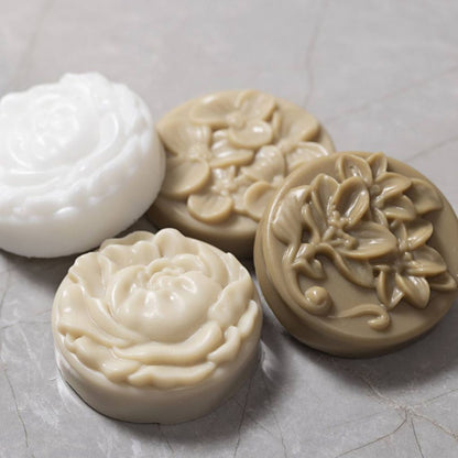 Silicone Mould Set - Round Flower Design 4pc - For Resin, Soap, Concrete & Plaster - Home - Crafts