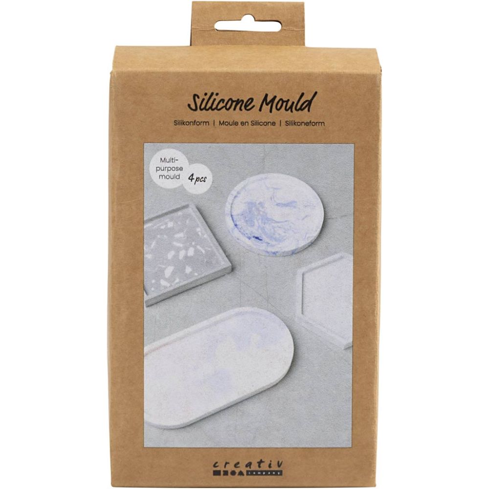 Silicone Mould Set - Square, Circle, Hexagon & Oval Shapes - For Resin & Soap Casting - Home - Crafts