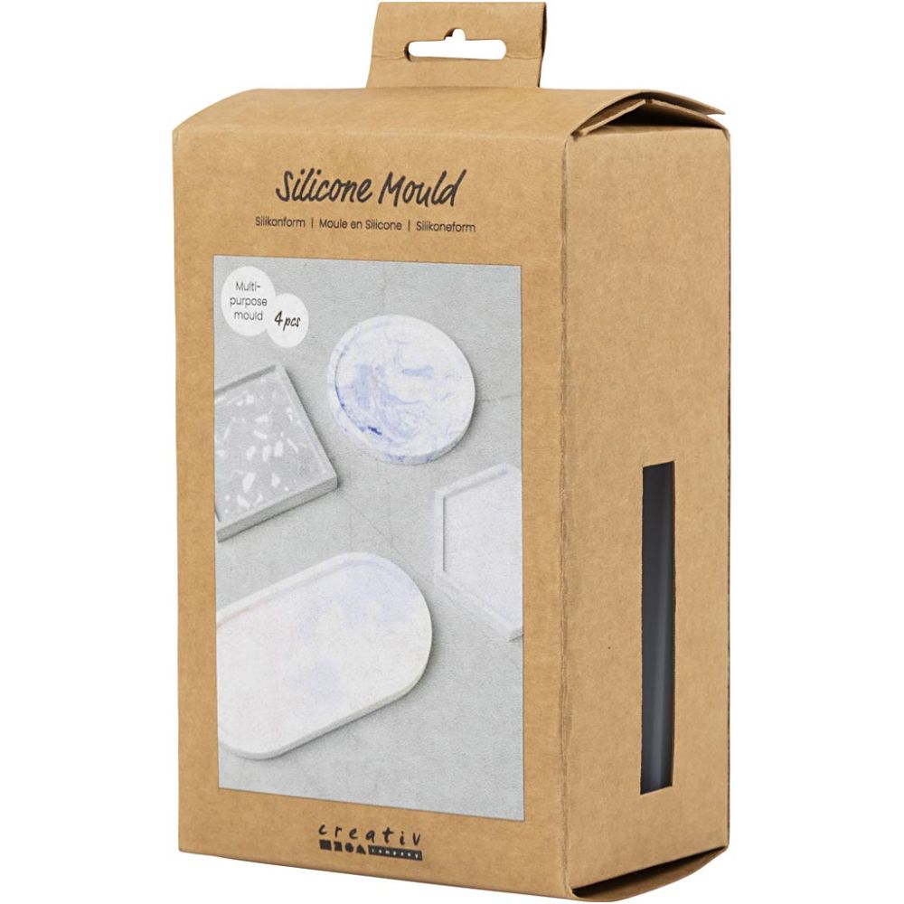 Silicone Mould Set - Square, Circle, Hexagon & Oval Shapes - For Resin & Soap Casting - Home - Crafts