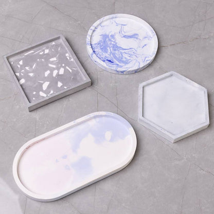 Silicone Mould Set - Square, Circle, Hexagon & Oval Shapes - For Resin & Soap Casting - Home - Crafts