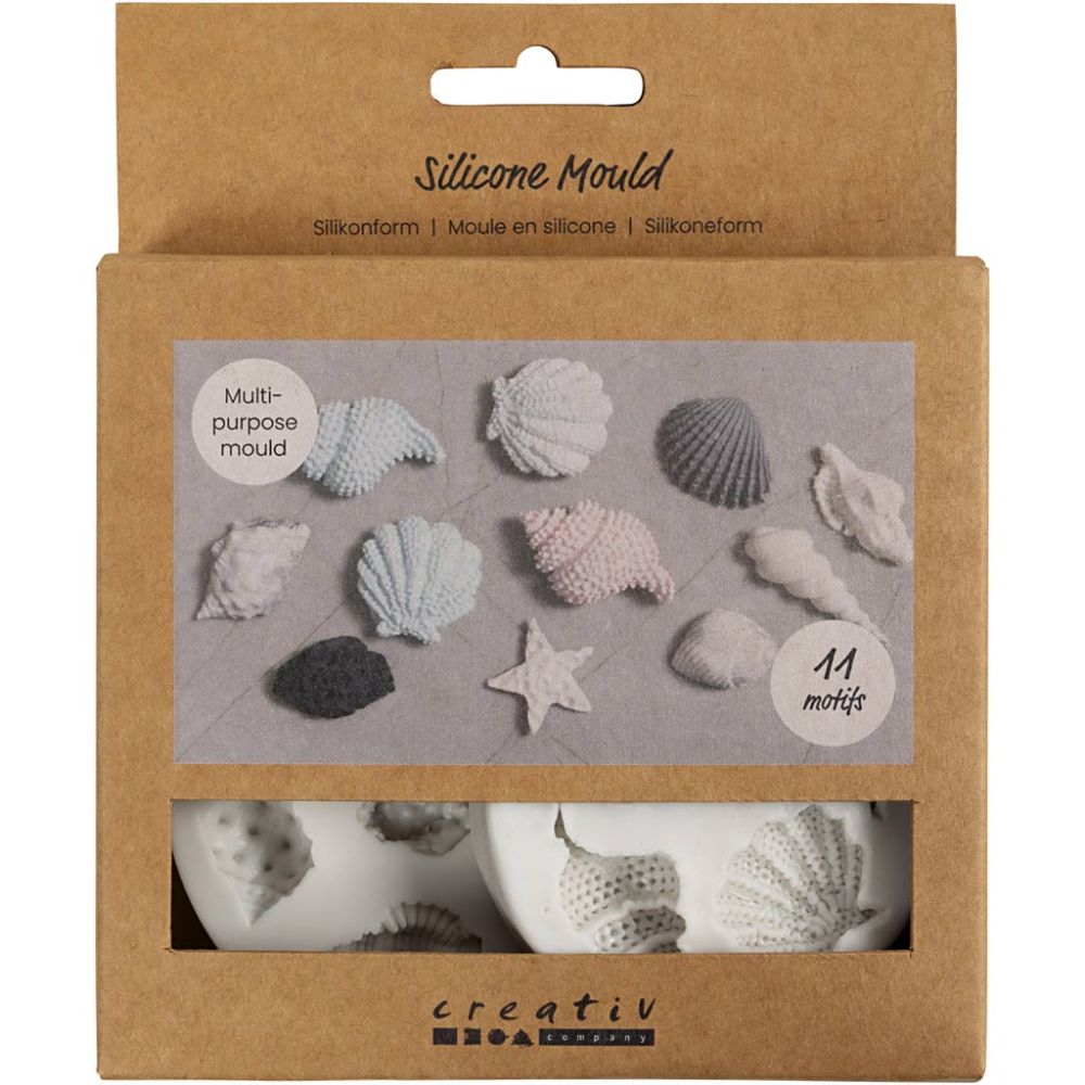 Silicone Mould Set - Starfish, Conch & Shell Motifs - For Jewellery & Soap Casting - Home - Crafts