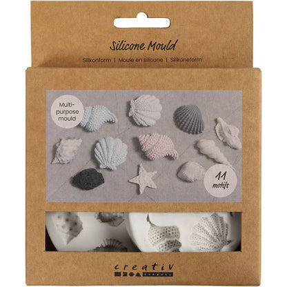 Silicone Mould Set - Starfish, Conch & Shell Motifs - For Jewellery & Soap Casting - Home - Crafts