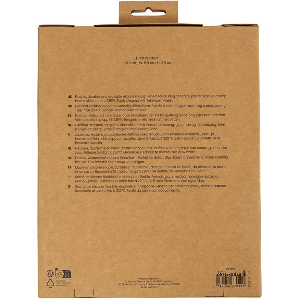 Silicone Mould - Square Graphic Design - 4 Pack for Resin, Soap & Concrete - Home - Crafts