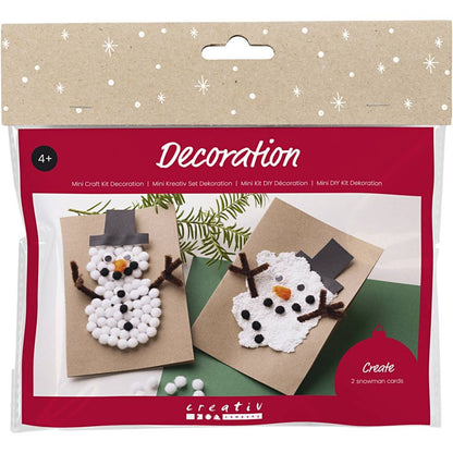 Snowman Christmas Card Kit - Create Festive Cards with Glitter Foam Clay & Pom - Poms - Home - Crafts