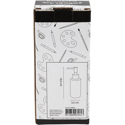 Soap Dispenser Glazed Ceramic Cylindrical 150ml Tall White Glass Metal-Coated Plastic Pump