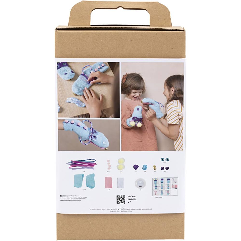 Sock Monster Craft Kit - Create Character Toys with Glitter Clay & Googly Eyes - Home - Crafts