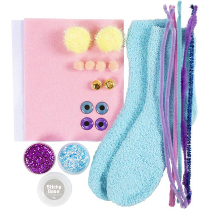 Sock Monster Craft Kit - Create Character Toys with Glitter Clay & Googly Eyes - Home - Crafts
