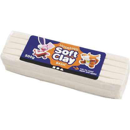 Soft & Pliable Modelling Clay Non - Drying Oil - Based - White - Home - Crafts