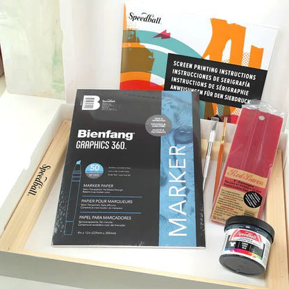 Speedball Paper Stencil Beginner Screen Printing Kit - All Materials & Full Instructions.