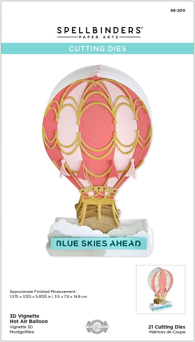 Spellbinders 3D Vignette Hot Air Balloon Etched Die Set