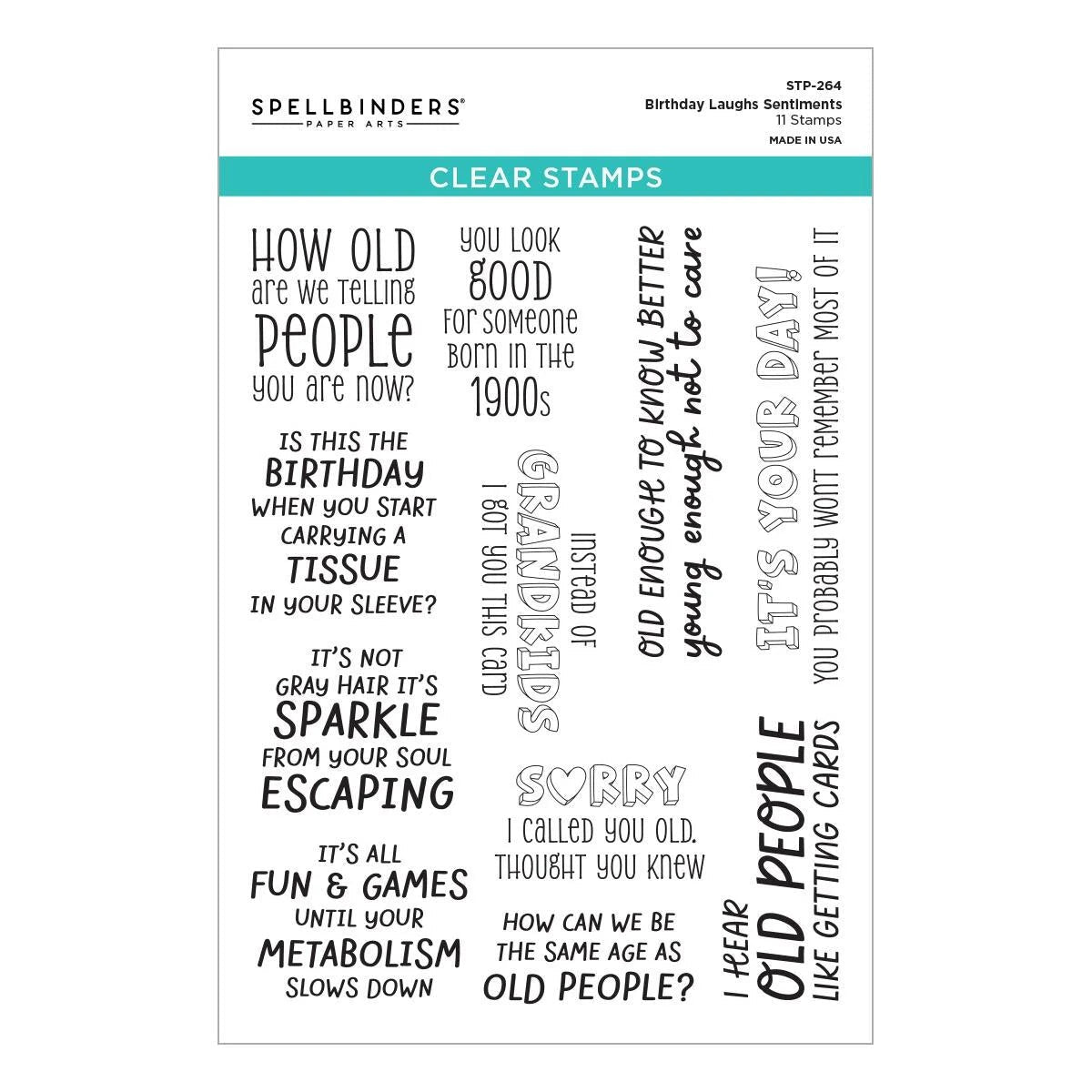 Spellbinders Aged to Perfection Dies Stamp Bundle Birthday Sentiments Balloons - Home-Crafts