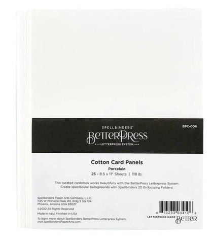 Spellbinders BetterPress Cotton Card Panels 8-1/2 x 11" Sheets Porcelain