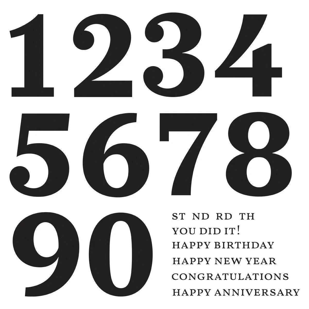 Spellbinders Bold Color Mix Numbers BetterPress Plates & Die Bundle BD-0911 - Home-Crafts