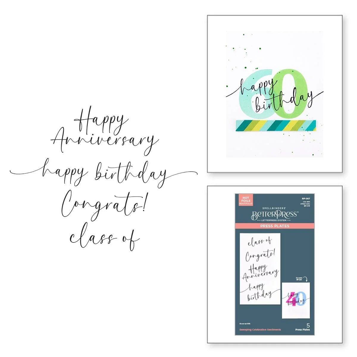 Spellbinders Bold Color Mix Numbers BetterPress Plates & Die Bundle BD-0911 - Home-Crafts