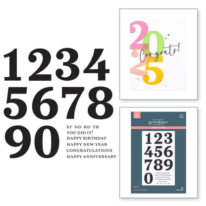 Spellbinders Bold Color Mix Numbers BetterPress Plates & Die Bundle BD-0911 - Home-Crafts