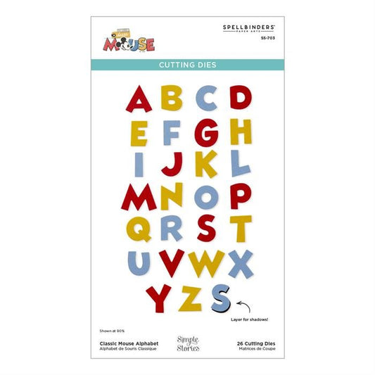 Spellbinders Classic Mouse Alphabet Etched Dies - 26 Letter Die Set for Scrapbooking & Cardmaking - Home-Crafts