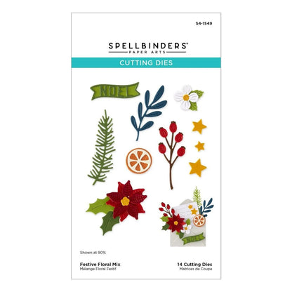 Spellbinders Dear Santa Die Bundle Envelope Floral Mix Merry Greetings - Home-Crafts