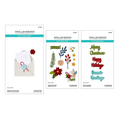 Spellbinders Dear Santa Die Bundle Envelope Floral Mix Merry Greetings - Home-Crafts