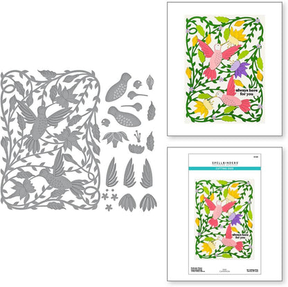 Spellbinders Delicate Floral Hummingbirds by Bibi Cameron Etched Dies