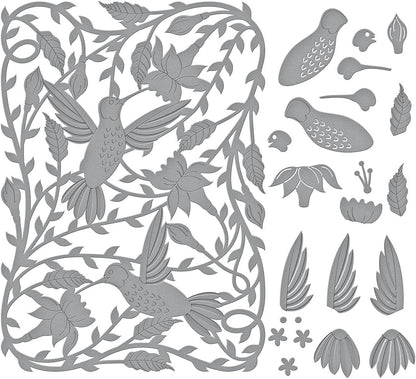 Spellbinders Delicate Floral Hummingbirds by Bibi Cameron Etched Dies