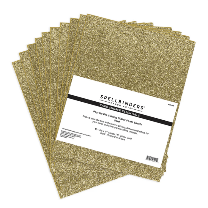 Spellbinders Die Cutting Glitter Foam Sheets - 10-Pack EVA Foam for 3D Paper Crafting & Pop-Ups - Home-Crafts