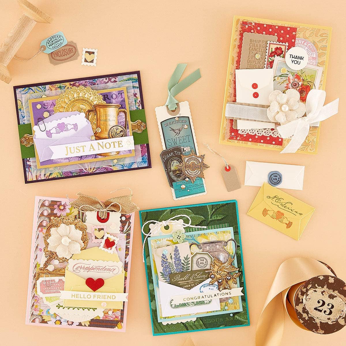Spellbinders Etched Dies Mini Envelopes 2 - 12 Thin Metal Dies