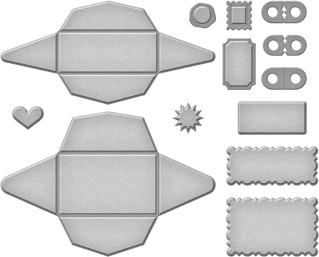 Spellbinders Etched Dies Mini Envelopes 2 - 12 Thin Metal Dies