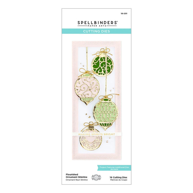 Spellbinders Flourished Ornament Slimline Etched Dies from The Christmas Flourish Collection by Becca Feeken