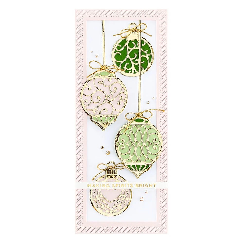 Spellbinders Flourished Ornament Slimline Etched Dies from The Christmas Flourish Collection by Becca Feeken