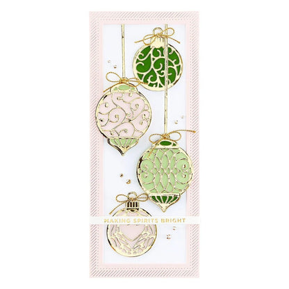 Spellbinders Flourished Ornament Slimline Etched Dies from The Christmas Flourish Collection by Becca Feeken
