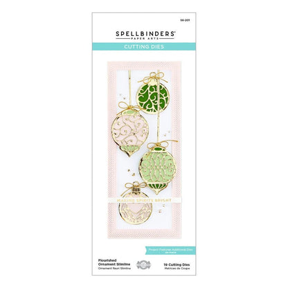 Spellbinders Flourished Ornament Slimline Etched Dies from The Christmas Flourish Collection by Becca Feeken
