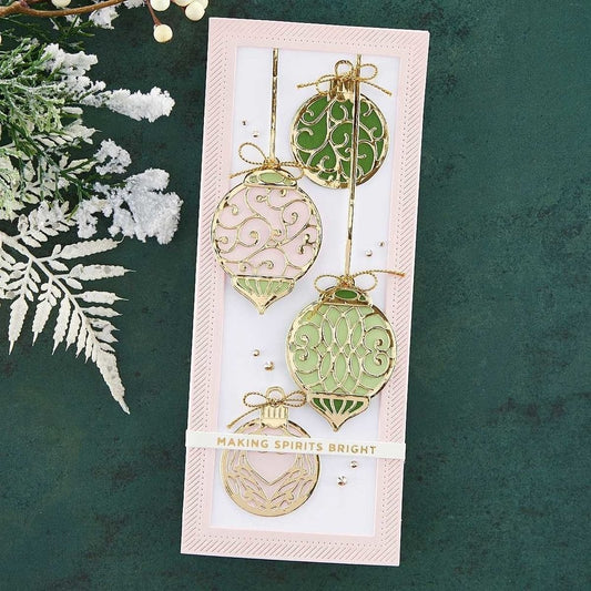 Spellbinders Flourished Ornament Slimline Etched Dies from The Christmas Flourish Collection by Becca Feeken