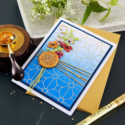 Spellbinders Geometric Flower Background Glimmer Hot Foil Plate