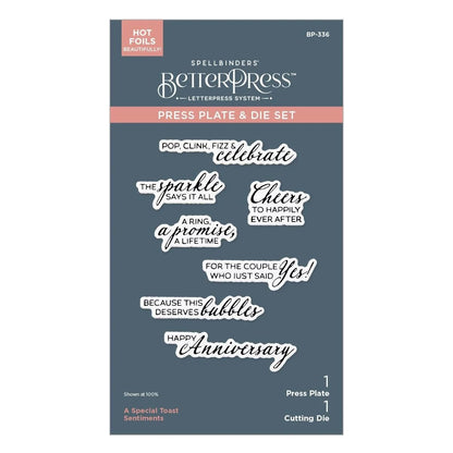 Spellbinders Happier Hour BetterPress Sentiments Bundle Celebrations Plates - Home-Crafts