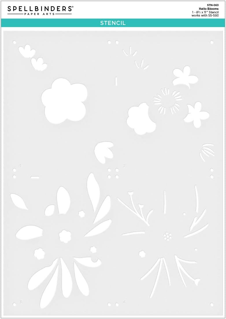 Spellbinders Hello Blooms Stencil & Die Bundle Sentiments Collection